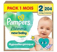 Pampers Harmonie Couches Édition Limitée, Taille 2, 204 Couches, 4kg-8kg, Conçues Pour Les Peaux Les Plus Sensibles, Pack 1 Mois