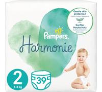 Pampers Harmonie taille 2, 39 couches, 4 kg-8 kg, protection douce de la peau e ingrédients végétaux, emballage important
