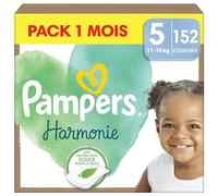 Pampers Harmonie, Taille 5, 152 Couches, 11-16kg, Protection Douce Pour La Peau Avec 100% D’Absorption Pampers, Pack 1 Mois