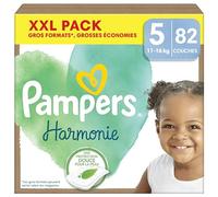 Pampers Harmonie, Taille 5, 82 Couches, 11-16kg, Protection Douce pour la Peau, Ingrédients d’origine végétale en contact avec la peau de bébé, Pack XXL