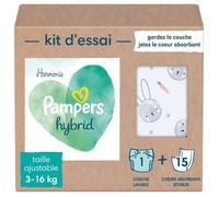 PAMPERS Hybrid Kit de 15 Cœurs Absorbants et 1 Couche Lavable