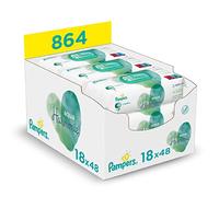Pampers Lingettes Bébé Aqua Harmonie, 864 Lingettes (Lot de 6 x 3 x 48), Sans Parfum ni Alcool, Avec 99 % d’Eau et des Fibres d’Origine Végétales, Testées Dermatologiquement
