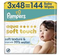 PAMPERS Lingettes Bébé Aqua Soft Touch - 3 x48 lingettes