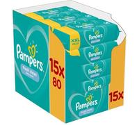 PAMPERS Lingettes bébé FRESHCLEAN - Lot de 15 x 80 lingettes - 1200 lingettes