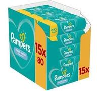 Pampers Lingettes bébé Fresh Clean – Sans alcool – 1200 lingettes (15×80) – Mains et Visage