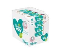 PAMPERS Lingettes bébé SENSITIVE - Lot de 15 x 80 lingettes - 1200 lingettes