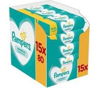 PAMPERS Lingettes bébé SENSITIVE - Lot de 15 x 80 lingettes - 1200 lingettes G