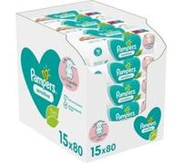 PAMPERS Lingettes bébé SENSITIVE - Lot de 15 x 80 lingettes - 1200 lingettes Multicolore G
