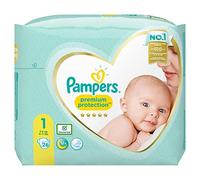 Pampers Lot de 26 couches pour bébé Taille 1 (2 à 5 kg) Protection Premium Pack de transport, Pampers Confort et protection les plus doux