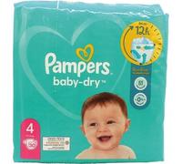 Pampers Lot de 30 couches pour bébé Taille 4 (9-14 kg) Maxi, jusqu'à 12 heures de protection contre les fuites