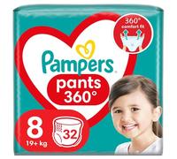 Pampers Lot de 32 couches de taille 8 (19 + kg) avec pochette anti-fuites