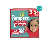 Pampers - LOT DE 4 x BABY DRY T5 PANTS JUNIOR 11/17kg 24 couches