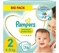 Pampers Lot de 76 couches bébé taille 2 (4-8 kg) Premium Protection, Newborn Mini, Big Packk, meilleur confort et protection pour les peaux sensibles