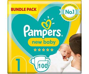 Pampers New Baby Lot de 2 paquets de 50 couches Taille 1 2 à 5 kg