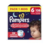 Pampers Night Pants Pack 1 Mois, Taille 6, 138 couches-culottes