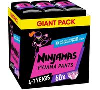 Pampers Ninjamas Pyjama Fille Couches-culottes 4-7 ans (17-30 kg) 60 unités