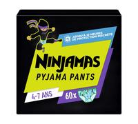 PAMPERS Ninjamas Pyjama Fille Protection Anti-Fuites Taille 7 x60 PAMPERS Ninjamas Pyjama Garçon Protection Anti-Fuites Taille 7 x60