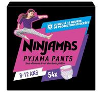 NINJAMAS Couches culottes pyjamas pack mensuel, 8-12 ans, 54 pièces