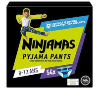NINJAMAS Couches culottes pyjamas pack mensuel, 8-12 ans, 54 pièces