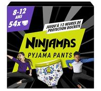 NINJAMAS Couches culottes pyjamas pack mensuel, 8-12 ans, 54 pièces