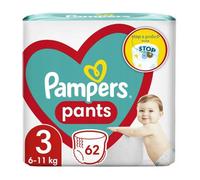 Pampers Pantalon de couche-culotte Taille 3 (6-11kg), 62 pièces, protection et confort Pampers en couches faciles à mettre
