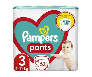 Pampers Pantalon de couche-culotte Taille 3 (6-11kg), 62 pièces, protection et confort Pampers en couches faciles à mettre