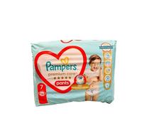 Pampers Pantalon de couche-culotte Taille 7 (17+ kg), Soins Premium, 36 pièces, ajustement à 360°, matériau ultra-doux pour le confort et la meilleure protection