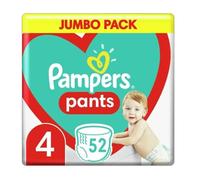 Pampers Pantalons Couche 4 (9-15 kg), 52 Pièces, Protection et Confort appropriés pour les couches faciles à enfiler
