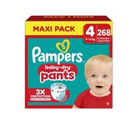 PAMPERS PANTS TAILLE 4 BABY-DRY 268 COUCHES CULOTTES MAXI PACK 9-15 KG