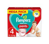 PAMPERS PANTS TAILLE 4 BABY-DRY COUCHES-CULOTTES 107 COUCHES (9-15 KG)