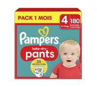 PAMPERS PANTS TAILLE 4 BABY-DRY COUCHES-CULOTTES 180 COUCHES (9-15 KG)