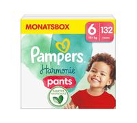 Pampers Harmonie Pants, Taille 6, 132 Couches-Culottes, 15kg+, Maintien Complet 360°, Ingrédients d’origine végétale, Maintenant Avec un Emballage Recyclable en Papier, Pack 1 Mois