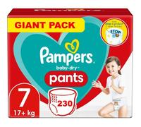 PAMPERS PANTS TAILLE 7 BABY-DRY COUCHES-CULOTTES 230 COUCHES (+17 KG)