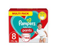 PAMPERS PANTS TAILLE 8 BABY-DRY COUCHES-CULOTTES 102 COUCHES (+18 KG)