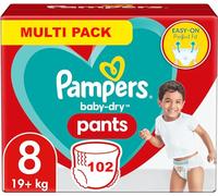PAMPERS PANTS TAILLE 8 BABY-DRY COUCHES-CULOTTES 102 COUCHES (+18 KG)