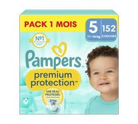 Couches Pampers Premium Protection Taille 5 - 152 Couches - 11kg À 16kg Multicolore