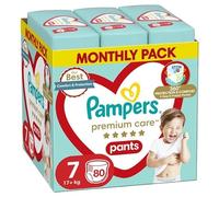 Pampers Premium Care Couches Taille 7, 80 Couches, 17kg+, avec un ajustement complet à 360° et des matériaux ultra-doux pour un confort ultime et une meilleure protection