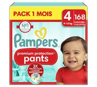 Pampers Premium Protection Couche-Coulottes Pack 1 Month, Taille 4, 168 unités