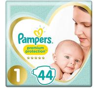 Pampers Premium Protection couches New Baby Taille 1 (2-5 kg), Lot de 2 (2 x 44 pièces)