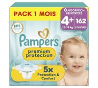 Pampers Premium Protection Couches Taille 4+ x162 Pack 1 Mois
