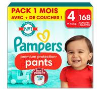 Pampers Couches-culottes Premium Protection Taille 4 - 168 unités - Pack 1 mois multicolore