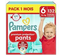 Pampers Premium Protection Pants, Taille 6, 132 Couches-Culottes, 15kg+, Notre Meilleur Confort & Protection, Maintien 360° Contre Les Fuites et Matières Ultra-Douces, Pack 1 Mois