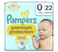 Pampers Premium Protection, Taille 0, 22 Couches, <3kg, Notre N°1 pour aider à garder la peau saine et bien au sec, Choix N°1 des maternités en France*