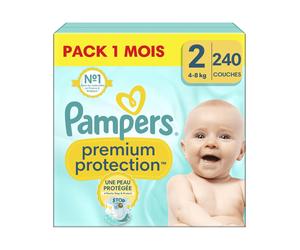 PAMPERS PREMIUM PROTECTION TAILLE 2 240 COUCHES (4-8 KG)