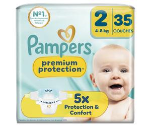 Pampers Premium Protection, Taille 2, 35 Couches, 4-8kg, Notre N°1 Pour La Protection De La Peau Et Contre Les Fuites
