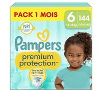 Pampers Couches Premium Protection taille 6 extra large 13 kg+ pack mensuel 1x144 pièces