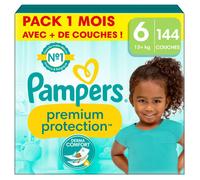 Pampers Premium Protection Couches Taille 6 x144 Pack 1 Mois | 13kg+. Notre N°1 Pour La Protection De La Peau Et Contre Les Fuites. Pack 1 Mois