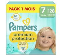 Pampers Couches Premium Protection taille 7 extra large 15 kg+ pack mensuel 1x128 pièces