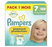 Pampers Couches Premium Protection taille 7 extra large 15 kg+ pack mensuel 1x128 pièces