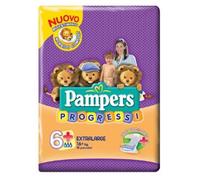 Pampers Progressi 6+ 16+ Kg. 18 Couches Fabriquées En Italie